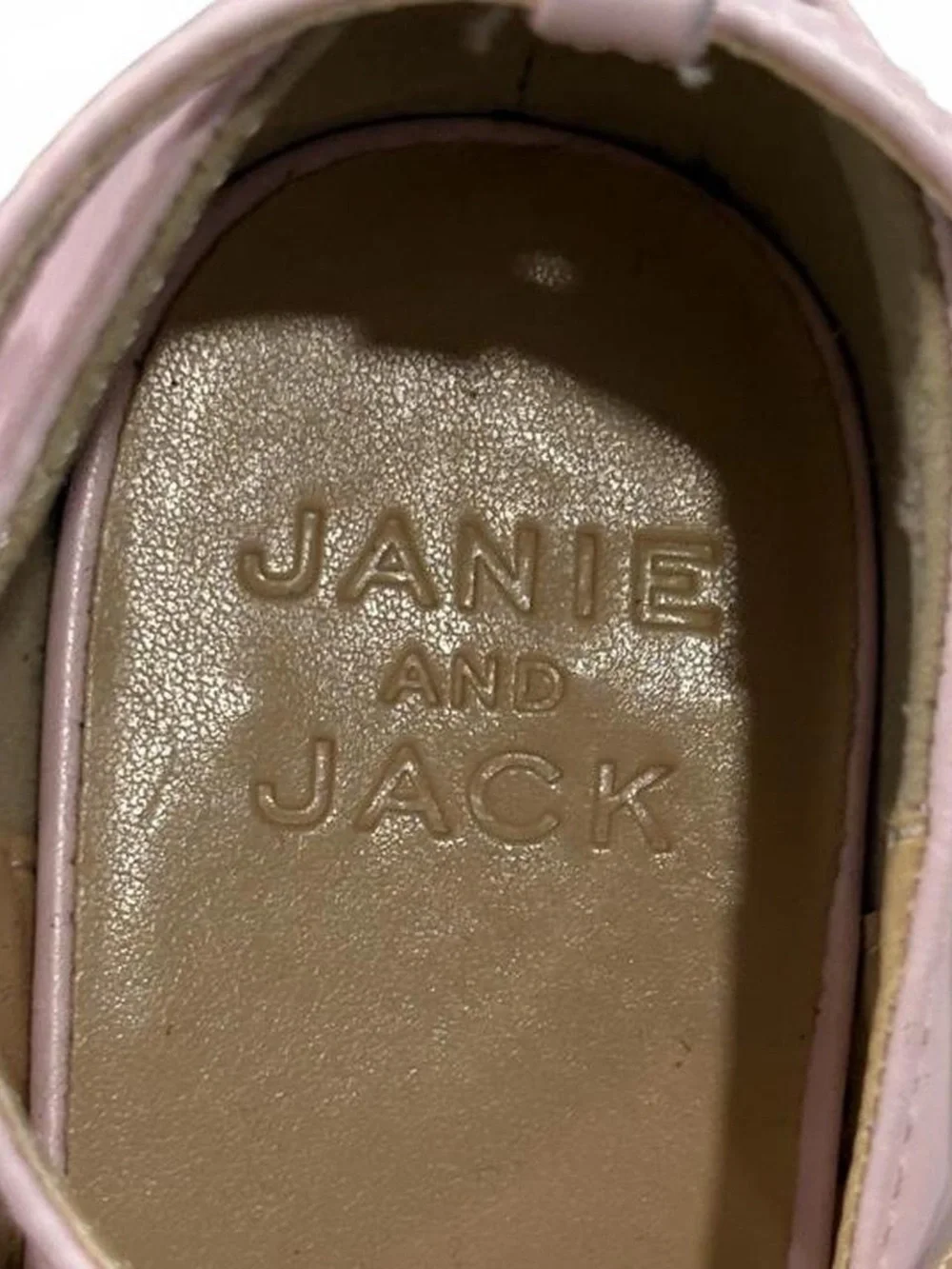 Janie and Jack pink ankle strap ballet flats with bow detail